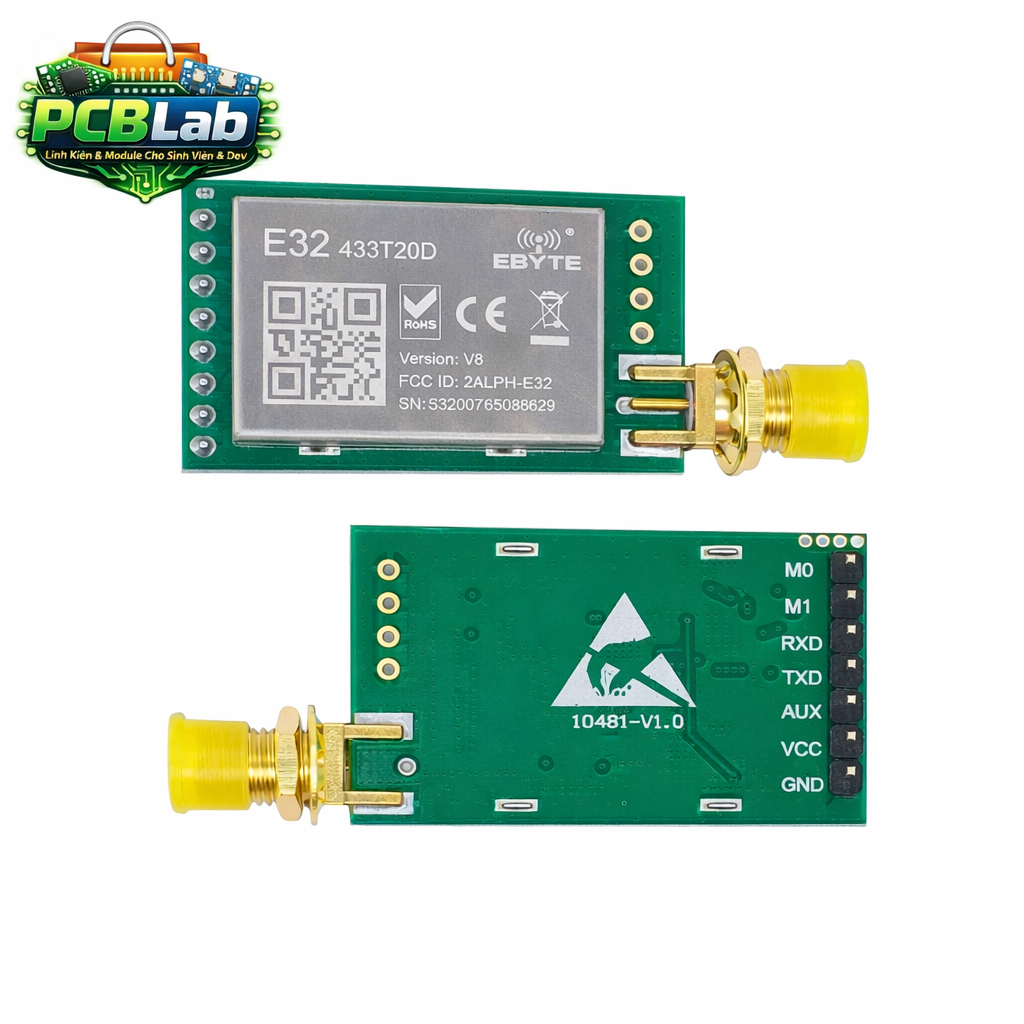 Mạch LoRa UART UART Tầm xa 433 MHz E32 433T20D SX1278 bộ thu phát mô-đun 8000m