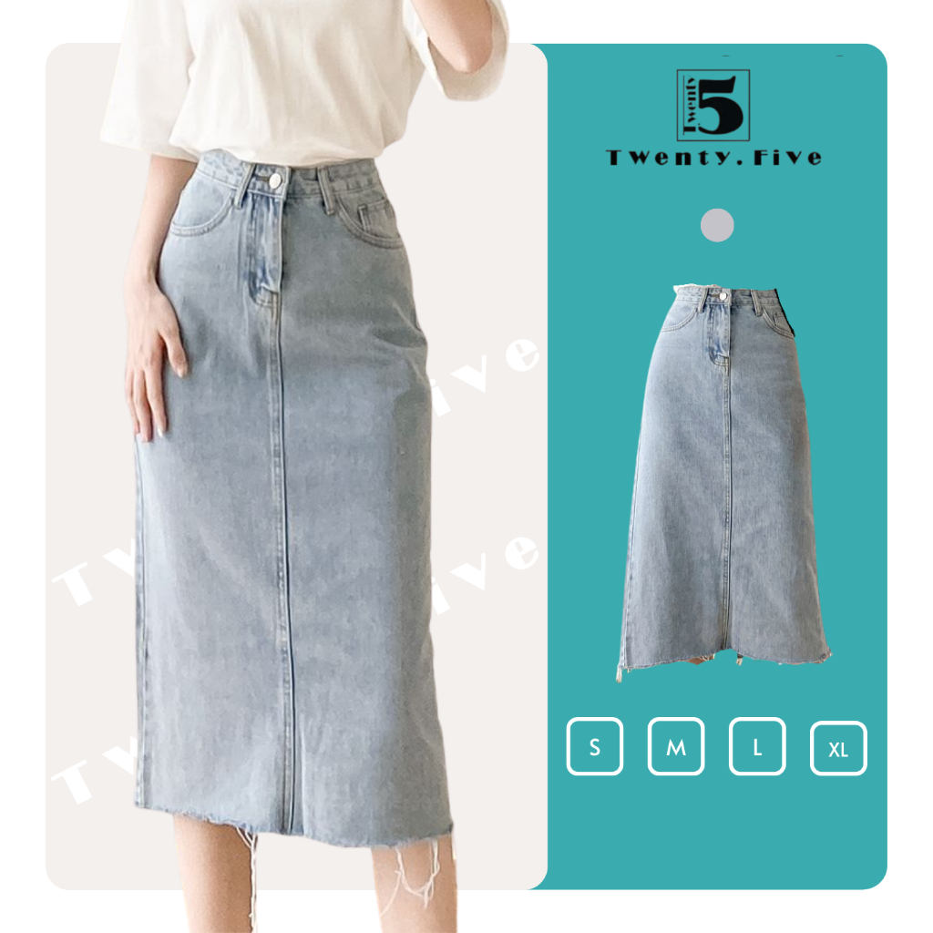 Chân Váy Jean Dài Xẻ Sau Dáng Ôm Tôn Dáng – Thiết Kế Thanh Lịch Dễ Mặc Twentyfive Fashion - 4109