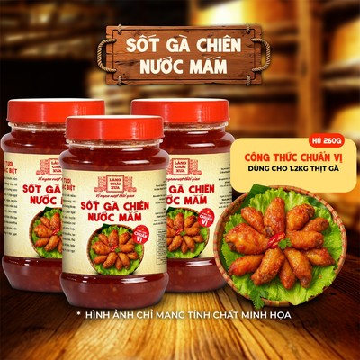 [Combo 3 hủ 260g] Sốt Gà Chiên Nước Mắm Làng Chài Xưa công thức chuẩn vị không cần nêm nếm đậm đà