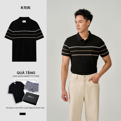 Áo Polo KRIK Form Regular Chất  Cotton Mềm Mại Thiết Kế Kẻ Ngang Thanh Lịch PL2294
