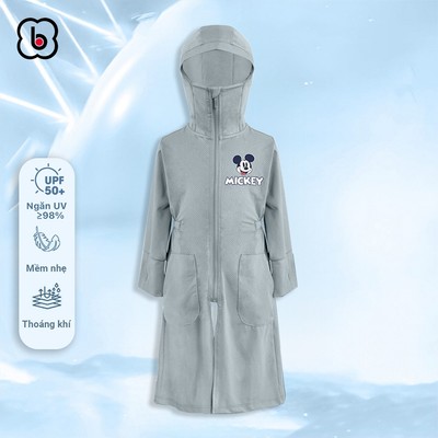 Áo chống nắng cho bé gái BabyloveGO áo choàng dài chống nắng toàn thân vải thông hơi tản nhiệt chống tia UV