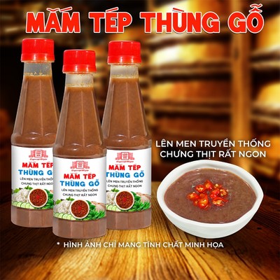 [Combo 3 chai] Mắm tép thùng gỗ Làng Chài Xưa chưng thịt rất ngon, lên men truyền thống chai 260g