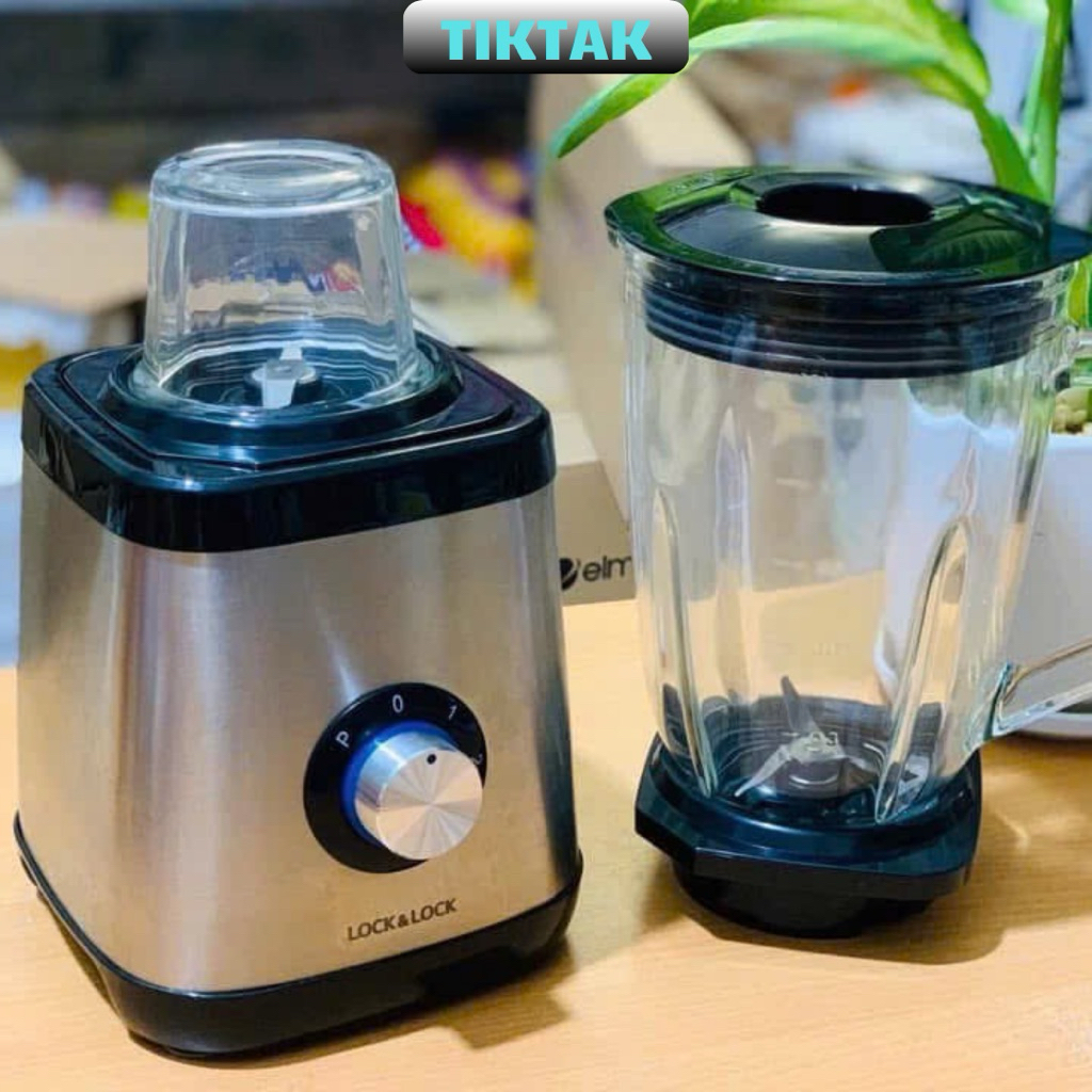 Máy Xay Sinh Tố LocknLock EJM366SLV Công Suất 600w Dung Tích 1.5L, 2 Cối  Thủy Tinh Bảo Hành Chính H