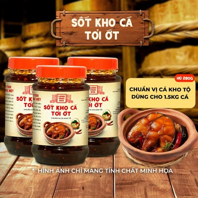 Combo 3 hủ Sốt kho cá tỏi ớt Làng Chài Xưa 280g chuẩn vị cá kho tộ cá an toàn tiện lợi