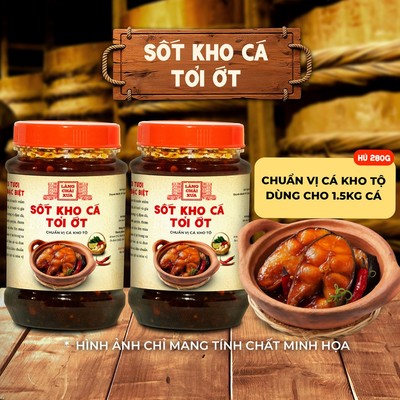 Combo 2 hủ Sốt kho cá tỏi ớt Làng Chài Xưa 280g chuẩn vị cá kho tộ cá an toàn tiện lợi