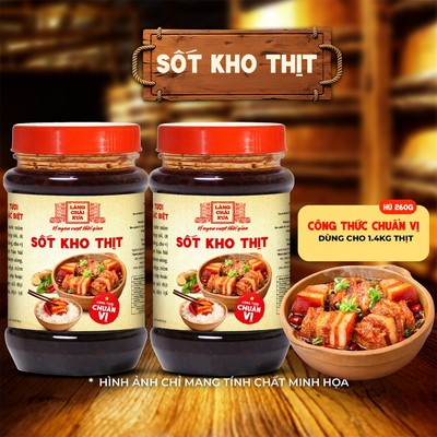[COMBO 2 HỦ] Sốt kho thịt LÀNG CHÀI XƯA hủ 260g công thức chuẩn vị bếp quê nhà kho được 1.4kg thịt