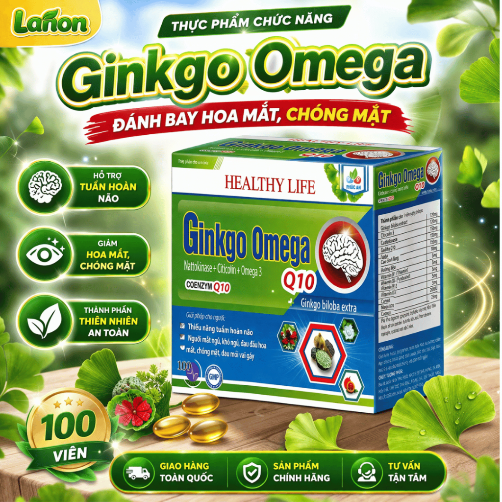 Ginkgo Omega Q10 – Bổ Não, Giảm Stress, Tăng Tập Trung, Chống Lão Hóa