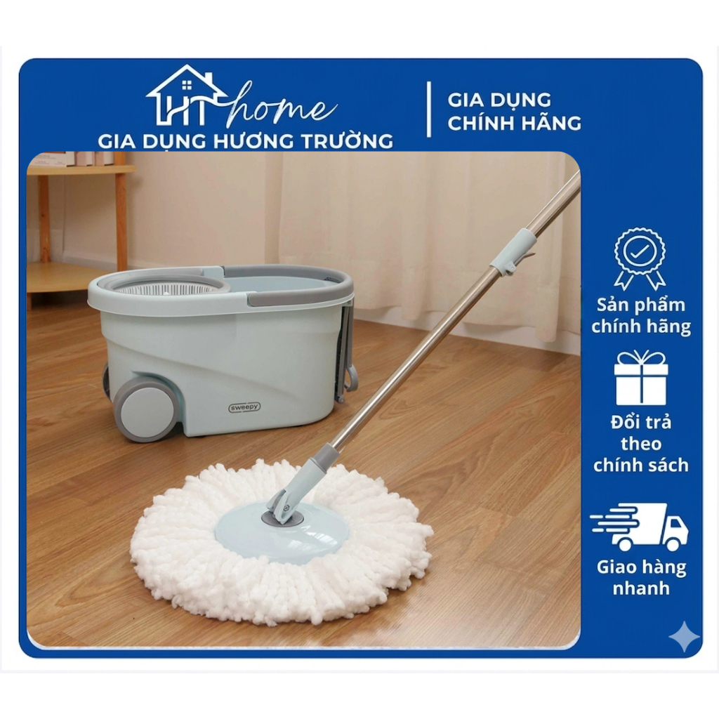 BỘ CÂY LAU NHÀ XOAY TAY 2 NGĂn SWEEPY ETM971