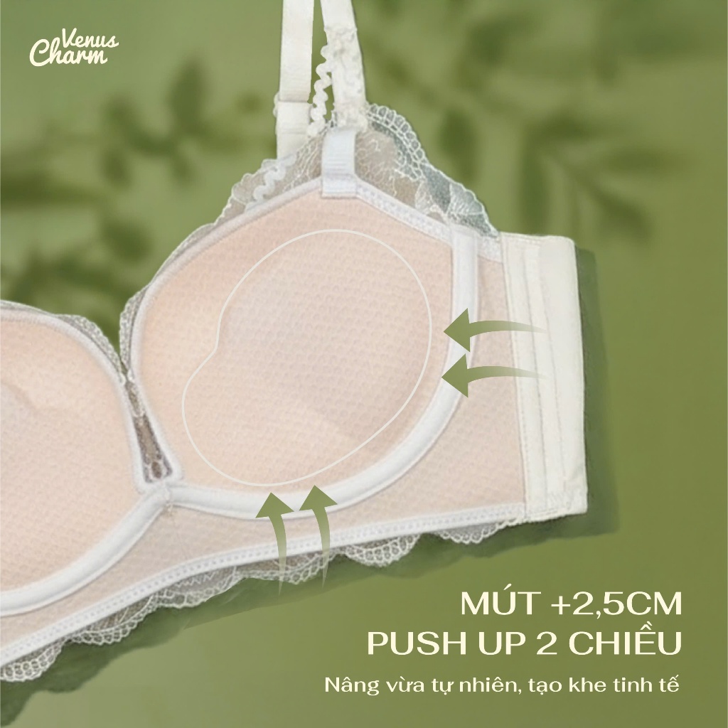 Áo Lót Nâng Ngực Vpush Mút Dày 3cm Venus Charm, Không Gọng Nâng Ngực Tạo Khe Tự Nhiên Phối Ren 5601 | BigBuy360 - bigbuy360.vn