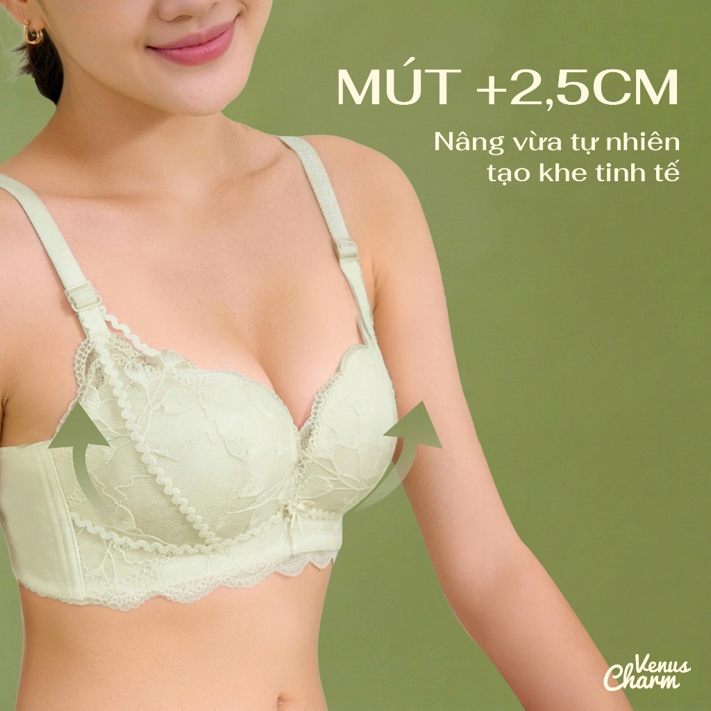 Áo Lót Nâng Ngực Vpush Mút Dày 3cm Venus Charm, Không Gọng Nâng Ngực Tạo Khe Tự Nhiên Phối Ren 5601 | BigBuy360 - bigbuy360.vn