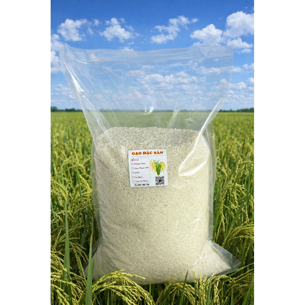 GẠO ST25 VUÔNG TÔM BỊCH 3KG .