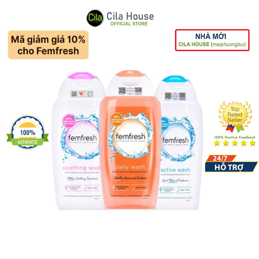 Dung dịch vệ sinh phụ nữ Femfresh cho mọi loại da - Cila House