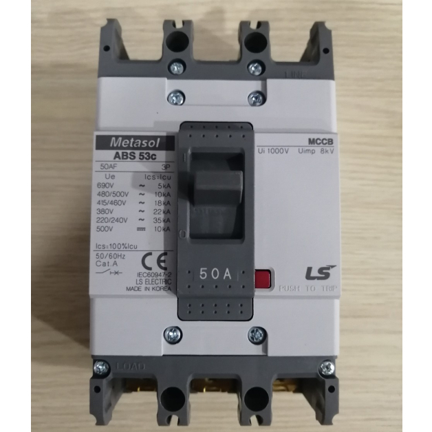 LS Át khối Cầu dao tự động MCCB ABS53c 15A, 20A, 30A, 40A, 50A 22kA