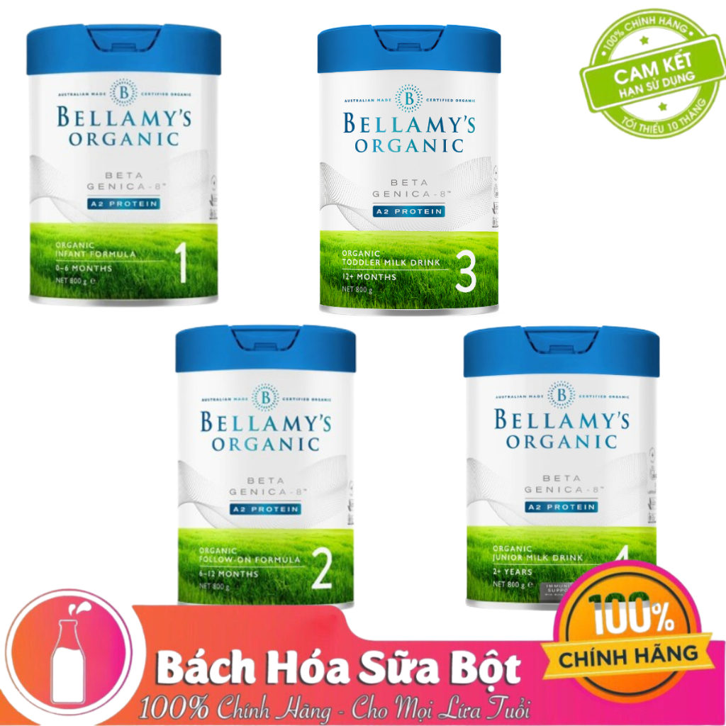Sữa Bellamy’s Organic Beta Genica-8™ số 1/2/3/4 (Đạm A2) 800g