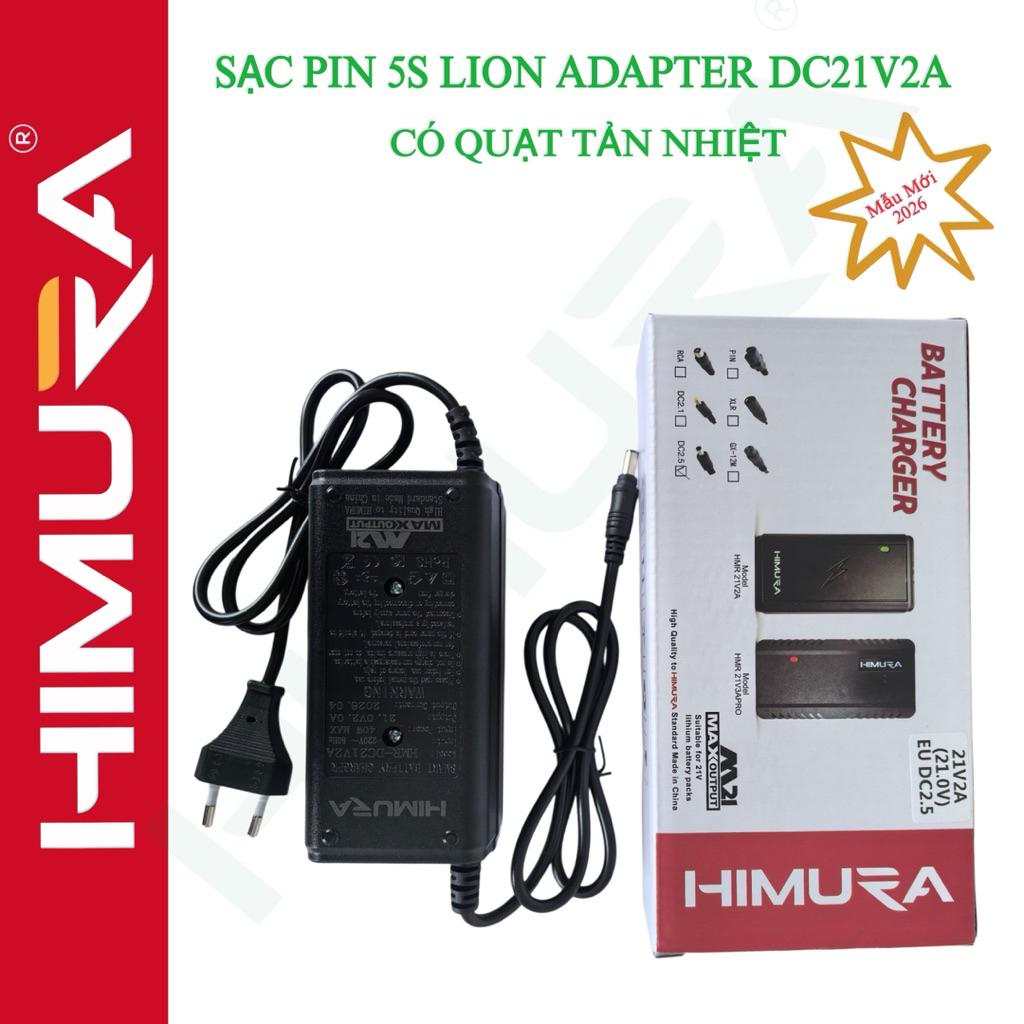 Sạc Pin Lion Adapte 5S DC 21V 2A có quạt tản nhiệt