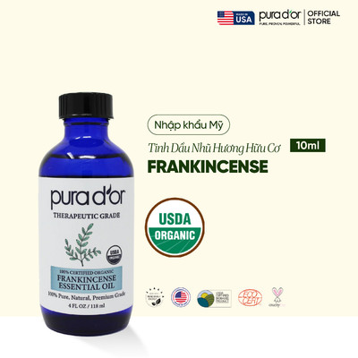 Tinh Dầu Nhũ Hương Hữu Cơ PURA D’OR Therapeutic Grade Frankincense Essential Oil 118ML