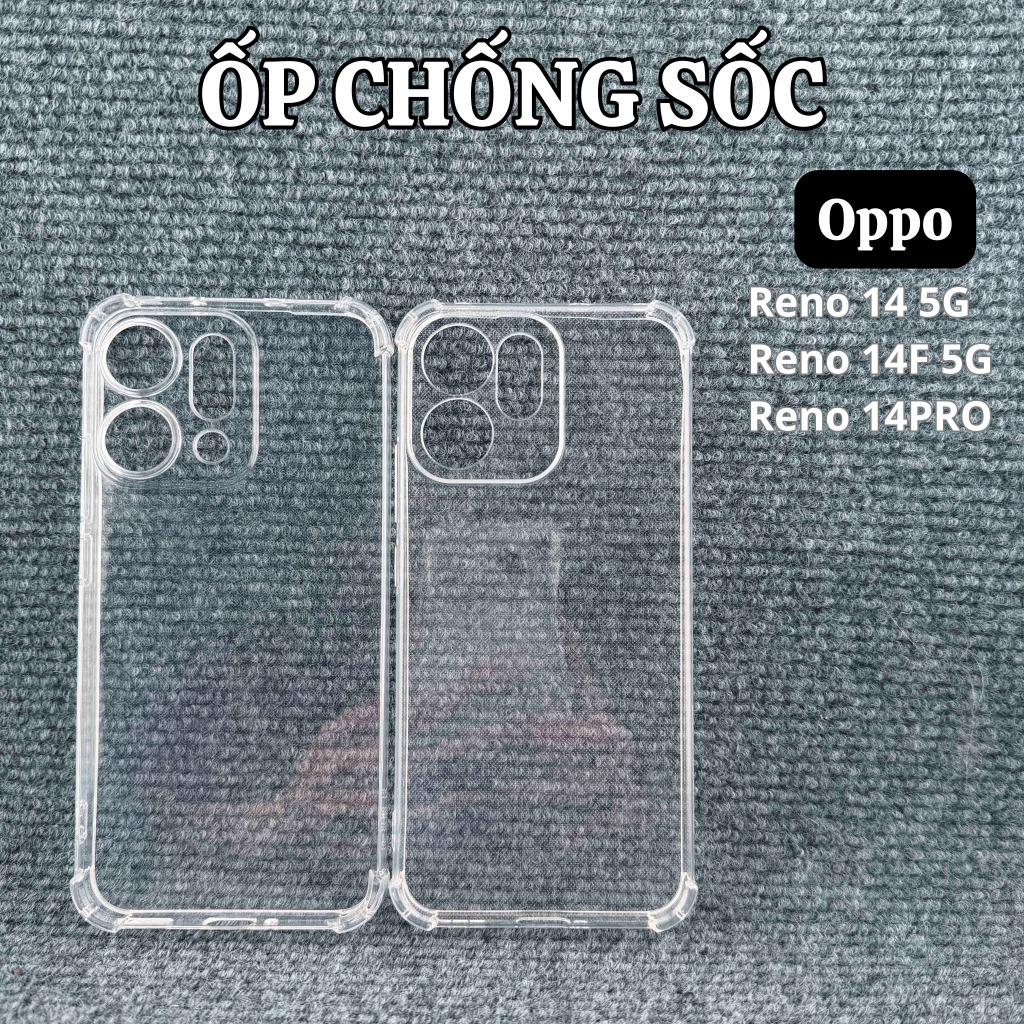 Ốp lưng Oppo Reno 14 Pro 5G / 14F 5G / Reno 14/14F/14Pro 5G trơn chống sốc trong suốt - Ốp điện thoạ