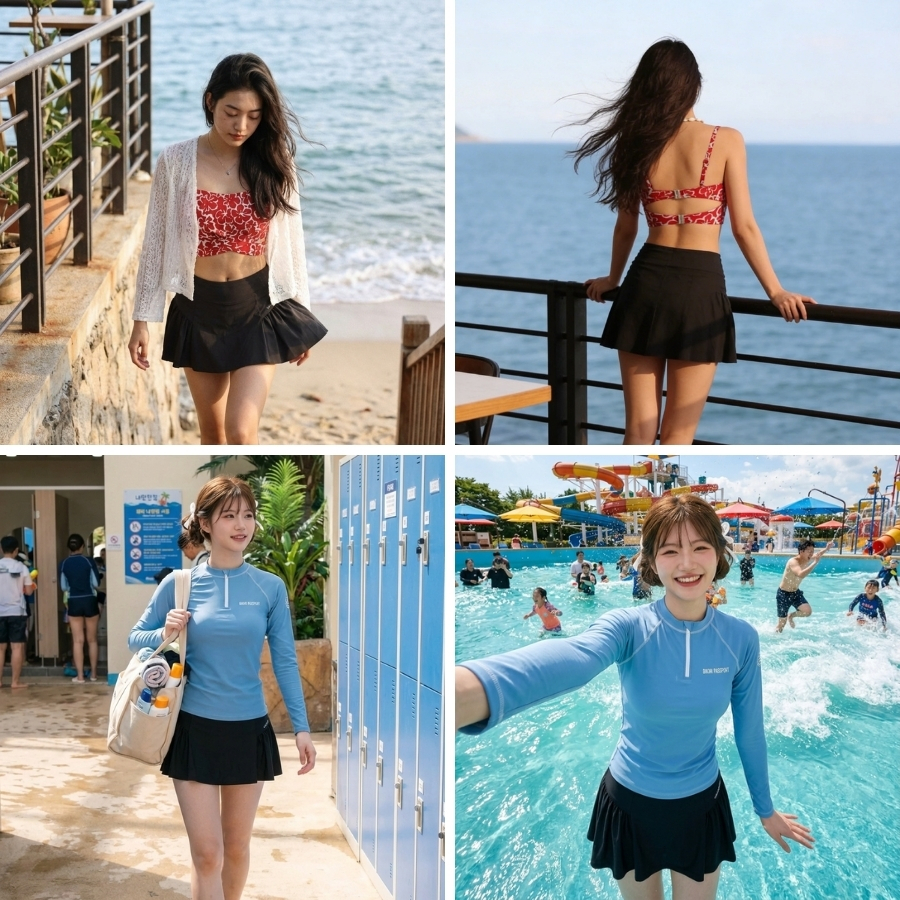 Quần bơi lẻ Nữ BIKINI PASSPORT kiểu xòe rũ - Đen - BS526_BL | BigBuy360 - bigbuy360.vn