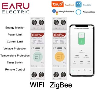 Aptomat thông minh EARU Tuya Wifi Smart Circuit Breaker EAKCB-T-M 1P+N 63A