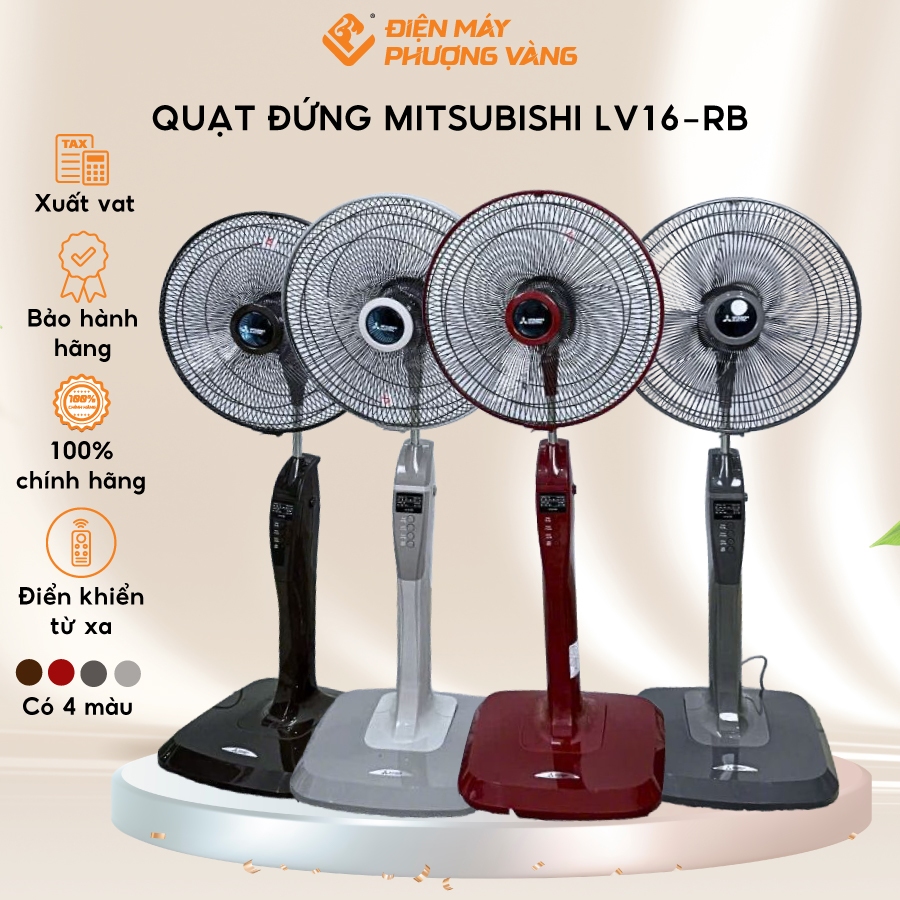 Quạt đứng Mitsubishi LV16-RB Thái Lan, có remote, hẹn giờ, 4 màu, BH hãng 1 năm (thay thế LV16RA, LV
