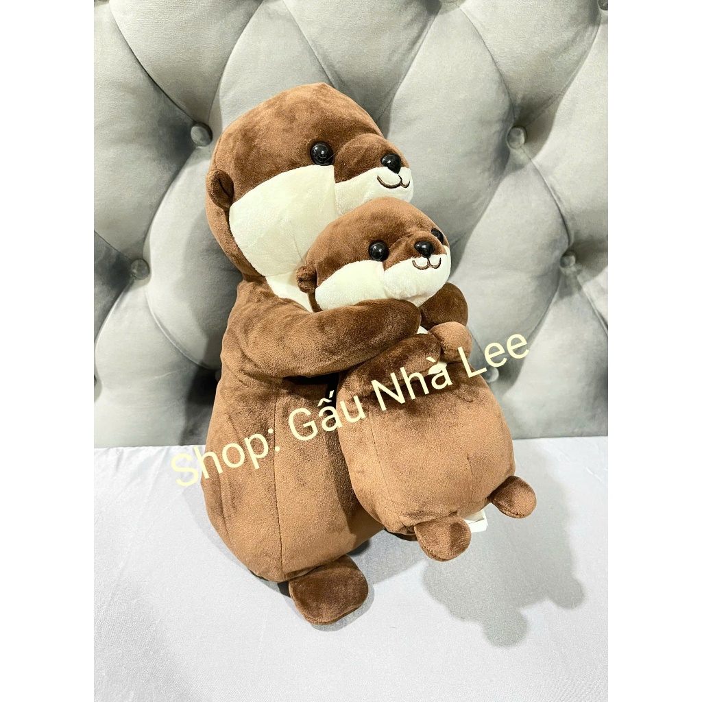 [ Nhật Bản ] [MS2560] Cặp gấu bông Rái Cá Otter gòn sữa, size 35cm, lông mềm mịn, hàng mới, full tem