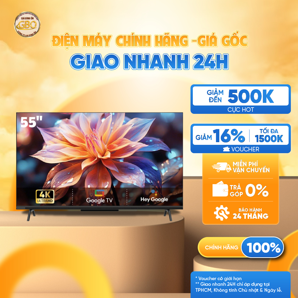 55Y68 - Google Tivi QLED Coocaa 4K Pro 55 inch