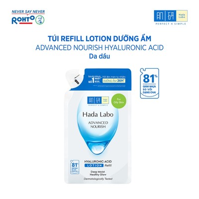 [QUÀ TẶNG] Túi refill dung dịch dưỡng ẩm tối ưu Hada Labo Advanced Nourish Lotion dùng cho da dầu 170ml
