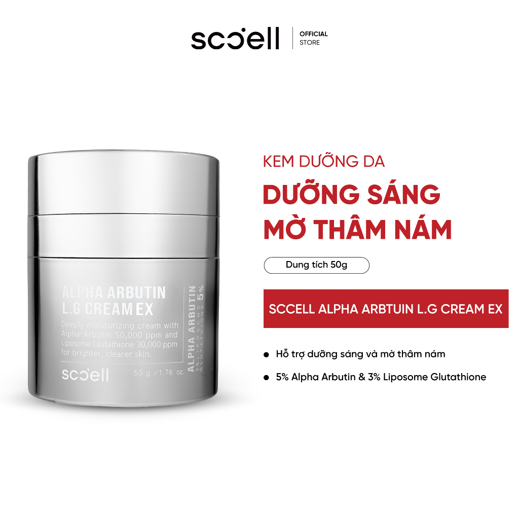 Kem Dưỡng Sáng Và Đều Màu Da SCCELL - Dưỡng Ẩm Sâu, Nuôi Dưỡng, Dễ Thẩm Thấu Phù Hợp Mọi Loại Da 50g