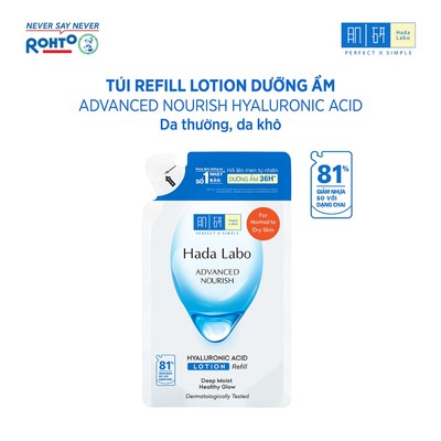 [QUÀ TẶNG] Túi refill dung dịch dưỡng ẩm Hada Labo Advance Nourish Hyaluronic Acid cho da thường và da khô 170ml