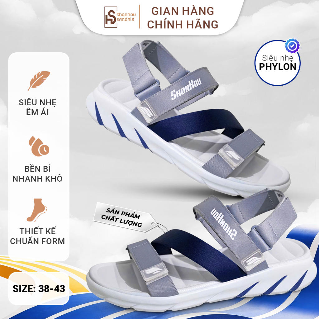 Dép Sandal SHONHOU ST405  Đế Cao 4cm EVA Chống Trượt Quai Polyester Thoáng Khí Phù Hợp Mọi