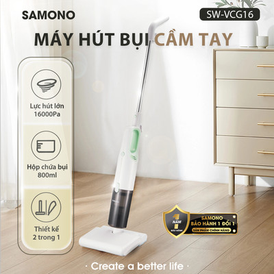 Máy hút bụi cầm tay Samono VCG16 lực hút 16000pa, công suất 400W với bộ lọc bụi mịn HEPA - BH 1 năm