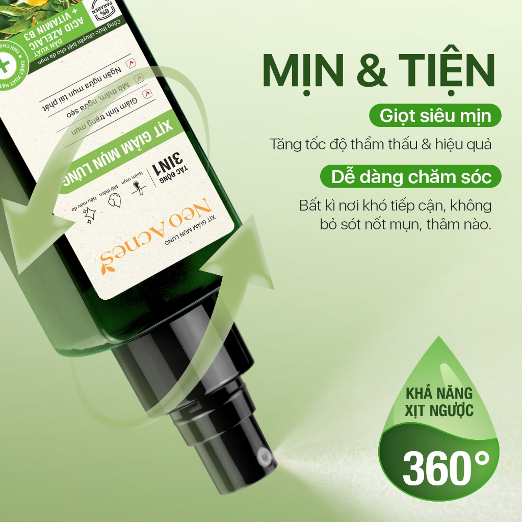 Xịt giảm mụn lưng, giảm viêm nang lông Neoacnes sạch mụn, mờ thâm giảm viêm 100ml | BigBuy360 - bigbuy360.vn