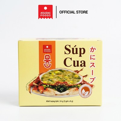 Súp cua Asuzac ăn liền hộp 24g (8g x 3 gói) - Viên súp sấy thăng hoa