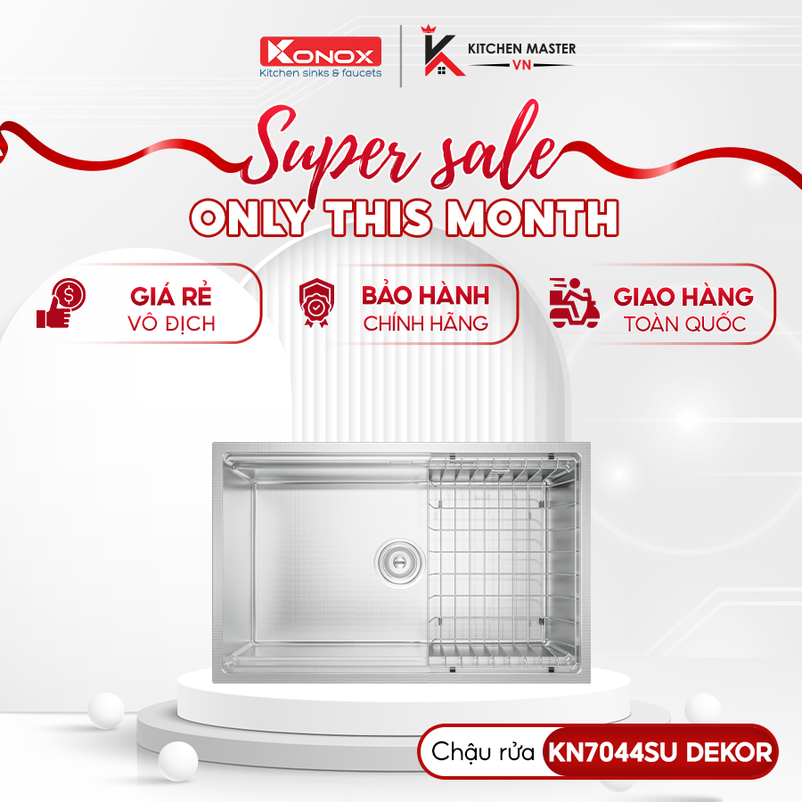 Chậu Rửa Chén Konox KN7044SU Dekor – Sang Trọng Dễ Vệ Sinh Phù Hợp Nhà Bếp Hiện Đại