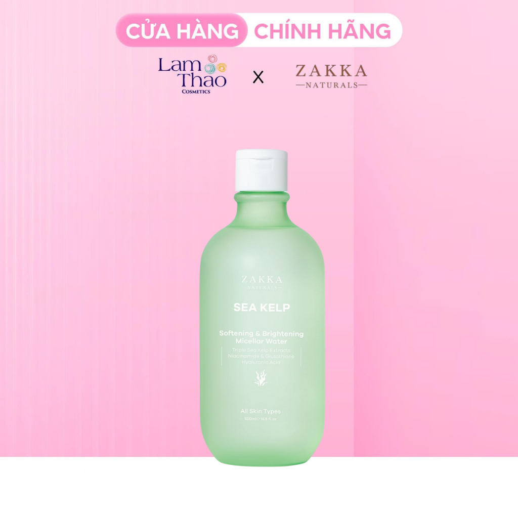 Nước Tẩy Trang Zakka Naturals Sea Kelp Softening & Brightening Micellar Water