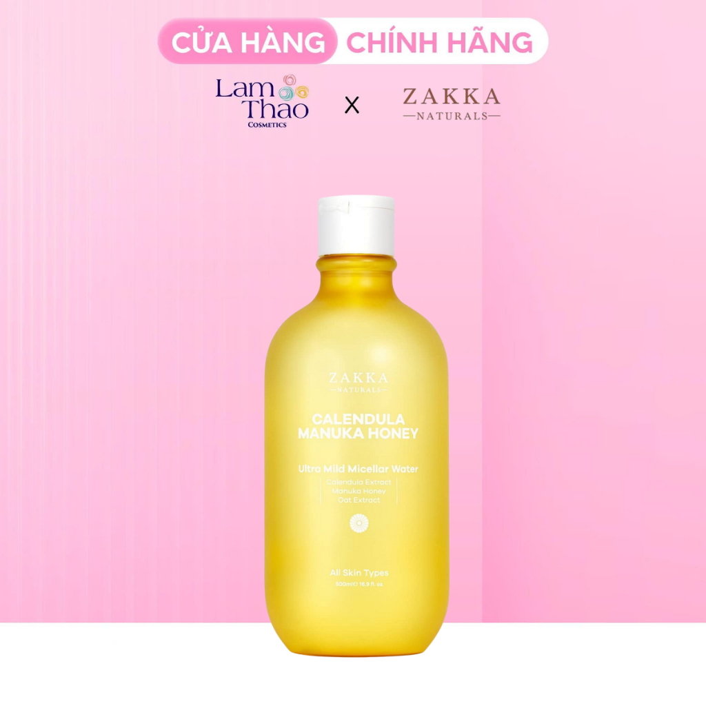 Nước Tẩy Trang Zakka Naturals Calendula Manuka Honey Ultra Mild Micellar Water