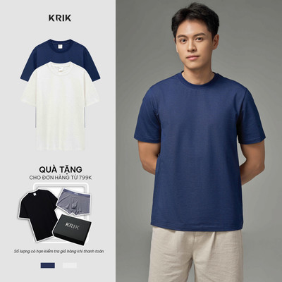 Áo Phông Nam KRIK Form Regular Chất Cotton Mát Mịn Thiết Kế Dệt Hiệu Ứng AP1463