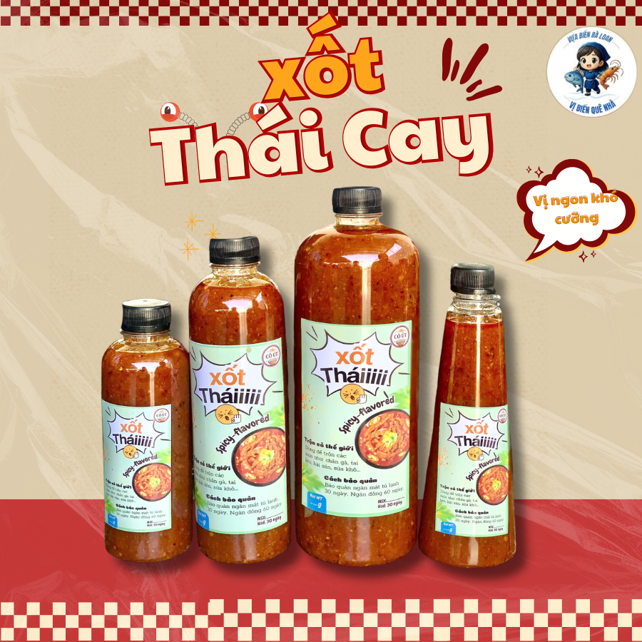 Sốt Thái Cay Tê 1,2KG Trộn Chân Gà, Sứa Khô,Trứng Non,Tai Heo, Gân Bò, Hải Sản,Sứa Sốt Thái - Trộ