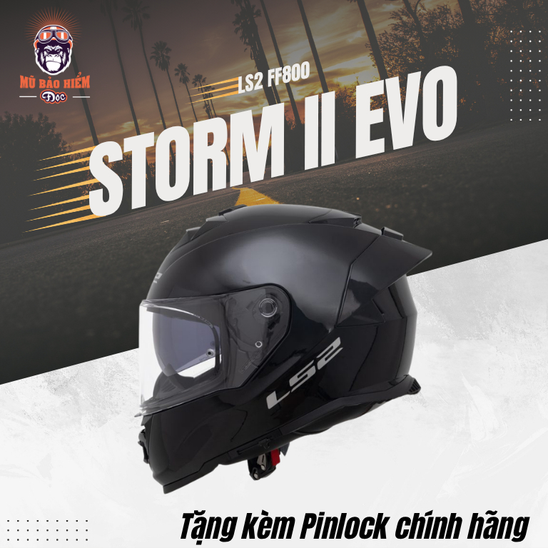 Mũ Bảo Hiểm Fullface LS2 FF800 Storm II EVO Đuôi Gió Asian Fit Tặng Pinlock BH 2 Năm [Chính Hãng]