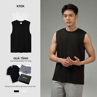 Áo Tanktop Nam KRIK Form Classic  Chất Cotton Co Giãn Nhẹ Thiết Kế Basic AT1822