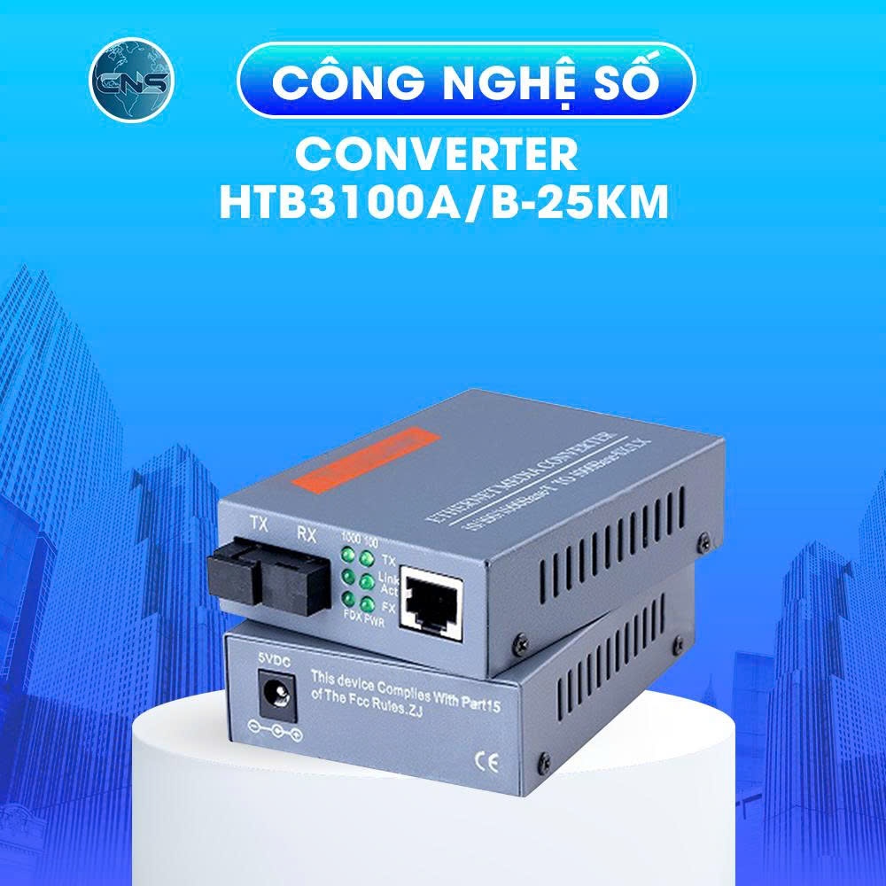 Bộ Chuyển Đổi Converter Quang NetLink HTB 3100A/B-25KM; HTB-GS03-A/B - 1000MB - 1GB 100Mbps 1 Sợi 1 