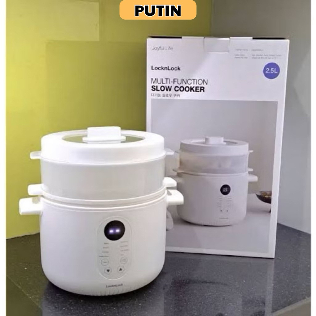 Nồi nấu chậm đa năng Locknlock Bianco Multi-function Slow Cooker 2.5L - EJP164IVY, Kèm Khay Hấp, 4 T