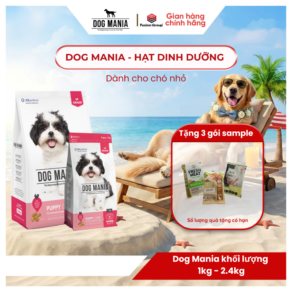 (1KG-2.4KG) DOG MANIA - Thức ăn hạt dành cho chó nhỏ