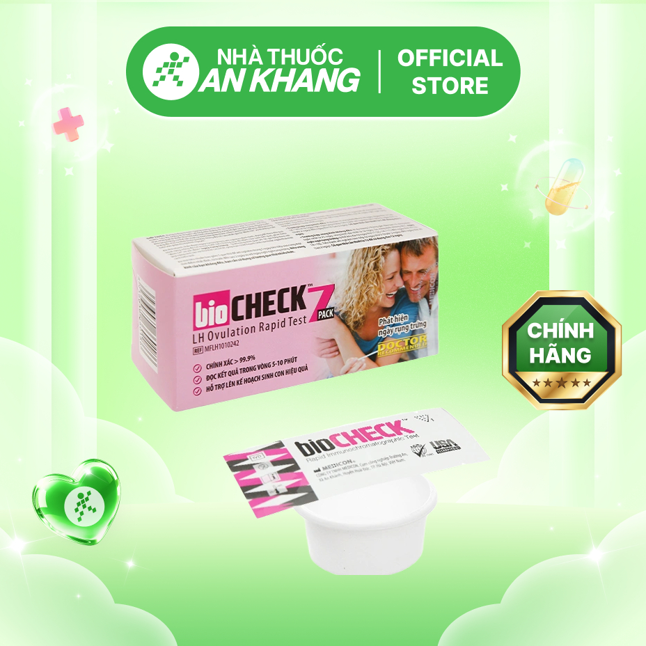 Que thử rụng trứng Biocheck LH Ovulation Rapid Test hộp 7 que