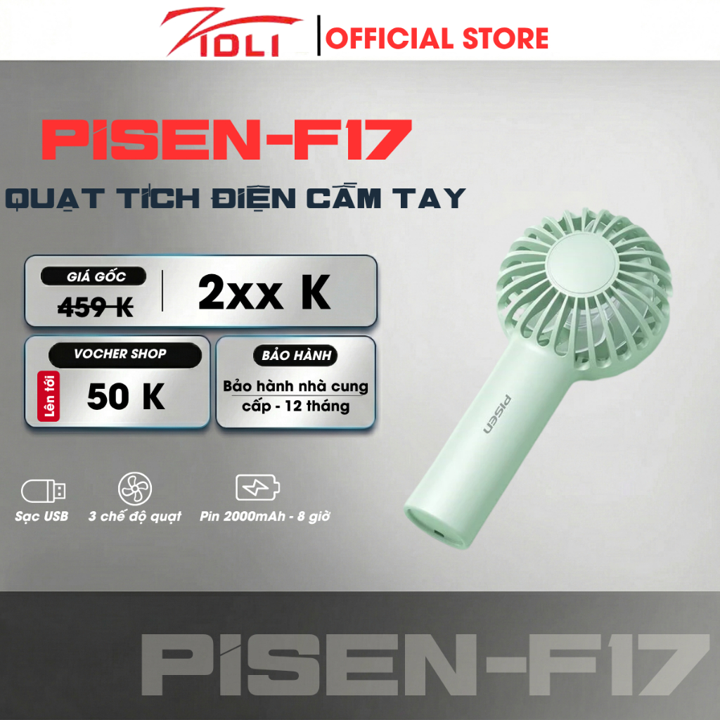 Quạt KHÔNG DÂY Mini PISEN-F17 (HJ-F17 )