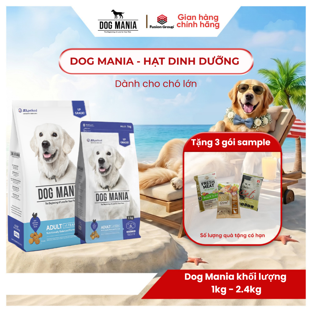 (1KG-2.4KG) DOG MANIA - Thức ăn hạt cho chó trưởng thành