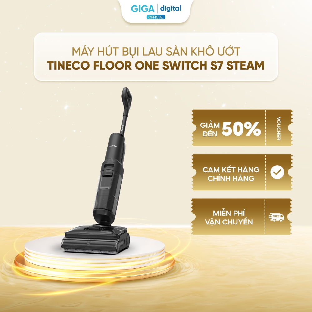 Máy hút bụi lau sàn khô ướt Tineco Floor One Switch S7 Steam 25.000Pa - HyperSteam 200°C - FlashDry 