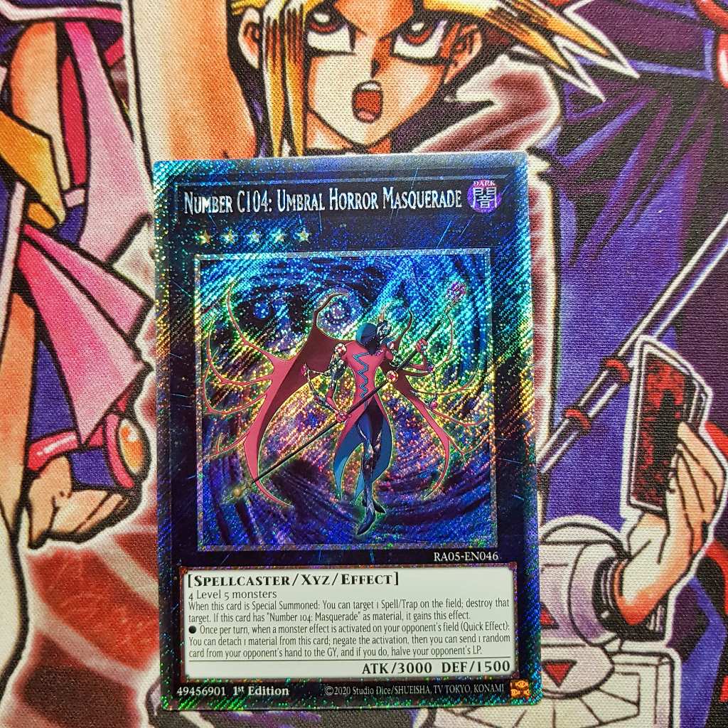 Thẻ bài Yugioh chính hãng | Number C104: Umbral Horror Masquerade | RA05 Platinum secret rare.