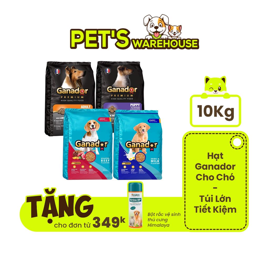 [10KG Bao Xá] Hạt Ganador cho Chó mọi lứa tuổi, đủ vị, giá SHOCK | Pet's Warehouse