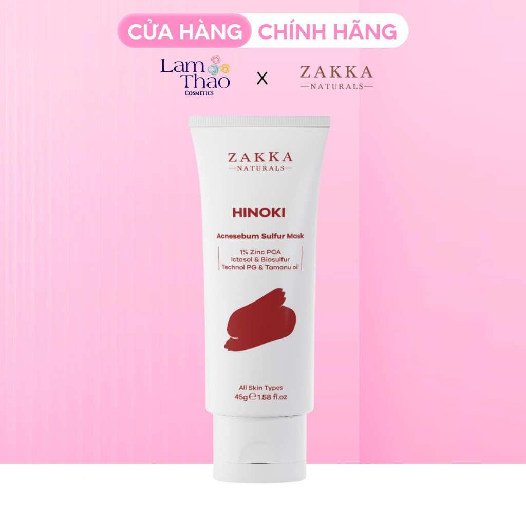 Mặt Nạ Zakka Naturals Hinoki Acnesebum Sulfur Mask